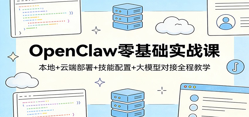 OpenClaw零基础实战课：本地+云端部署+技能配置+大模型对接全程教学-weichuangqy