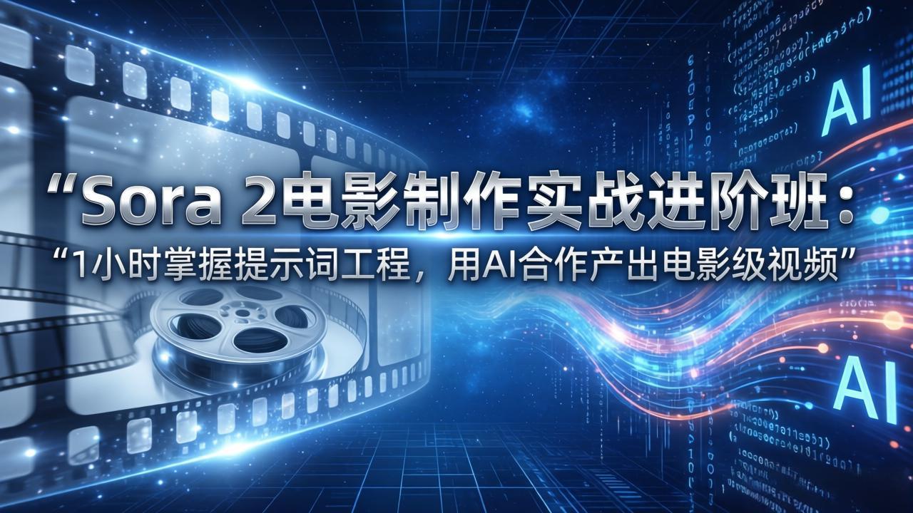 Sora 2电影制作实战进阶班：1小时掌握提示词工程，用AI合作产出电影级视频-weichuangqy