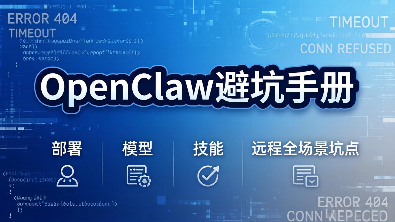 OpenClaw避坑手册：部署+模型+技能+远程全场景坑点，一次性给你说全，少走弯路-weichuangqy