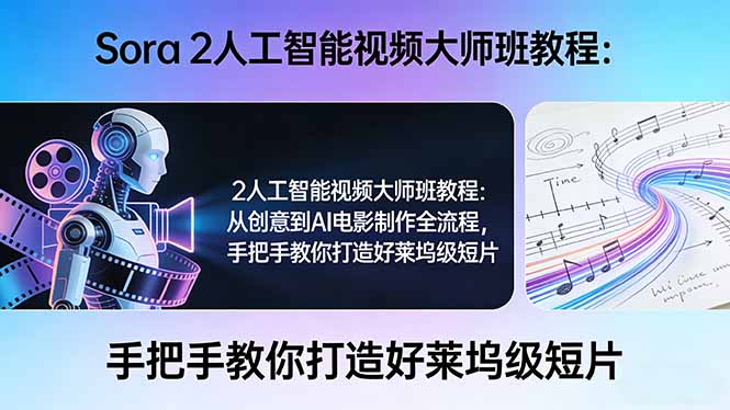 Sora 2人工智能视频大师班教程：从创意到AI电影制作全流程，手把手教你打造好莱坞级短片-weichuangqy