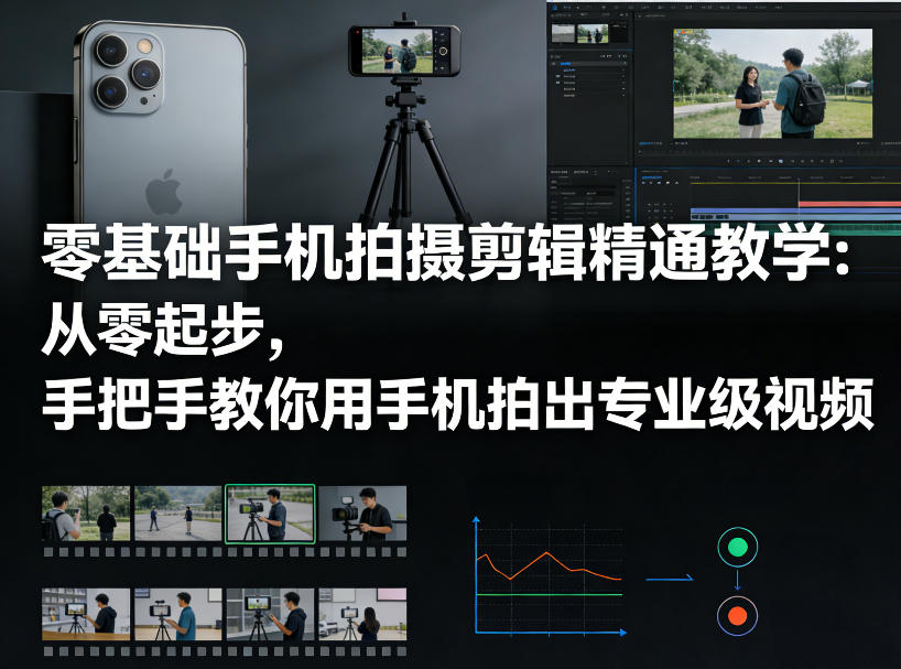 零基础手机拍摄剪辑精通教学：从零起步，手把手教你用手机拍出专业级视频-weichuangqy