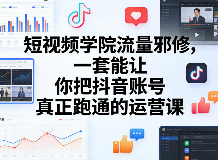 短视频学院流量邪修,一套能让你把抖音账号真正跑通的运营课-weichuangqy