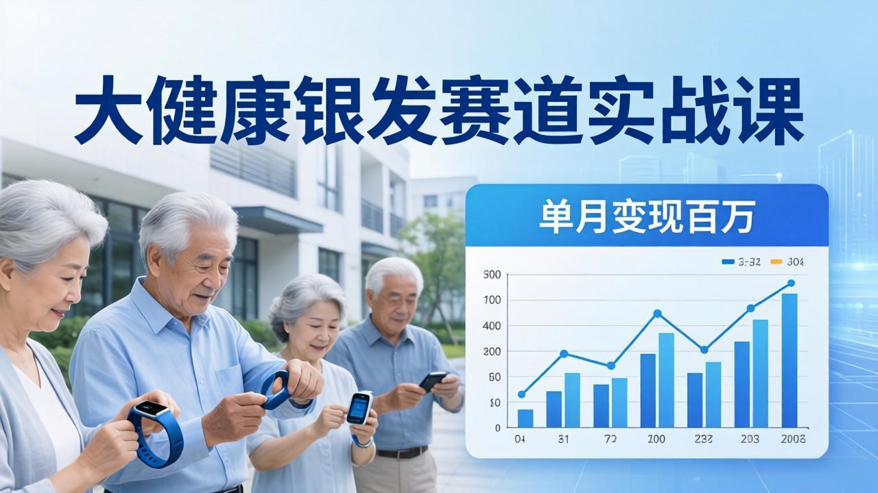 大健康银发赛道实战课：拆解视频号线索型 IP 单月变现百万逻辑，教你精准获客高效变现-weichuangqy