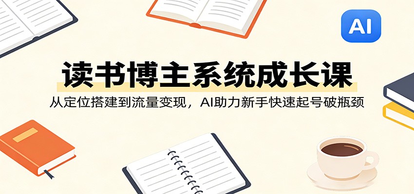 读书博主系统成长课：从定位搭建到流量变现，AI助力新手快速起号破瓶颈-weichuangqy