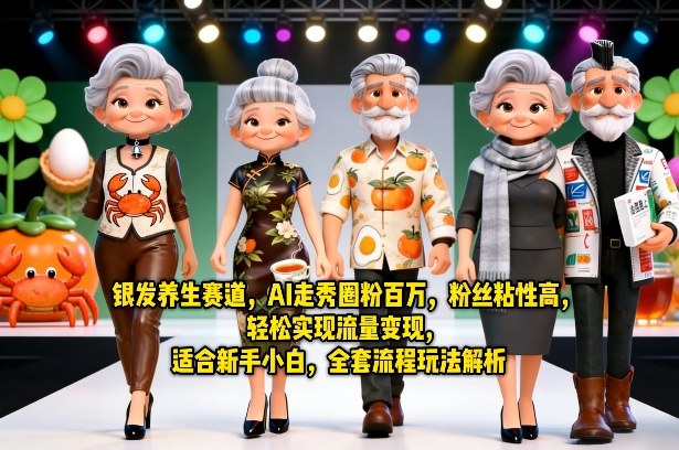 银发养生赛道，AI走秀圈粉百万，粉丝粘性高，轻松实现流量变现，适合新手小白，全套流程玩法解析-weichuangqy