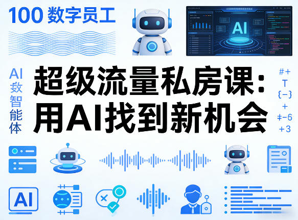 你的AI数字员工100个智能体，超级流量私房课，用AI找到新机会-weichuangqy