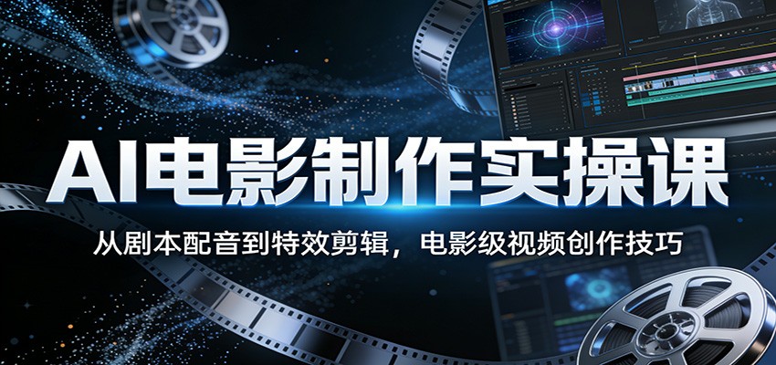 AI电影制作实操课：从剧本配音到特效剪辑，电影级视频创作技巧-weichuangqy