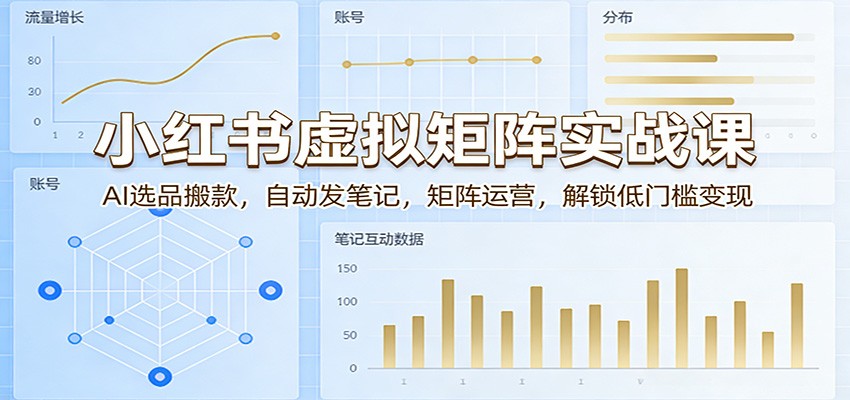 小红书虚拟矩阵实战课：AI选品搬款，自动发笔记，矩阵运营，解锁低门槛变现-weichuangqy