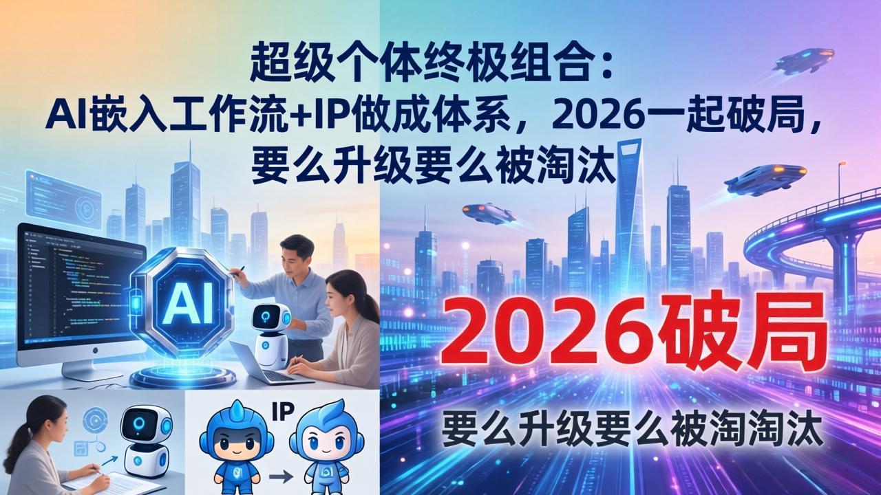 超级个体终极组合：AI嵌入工作流+IP做成体系，2026一起破局，要么升级要么被淘汰-weichuangqy
