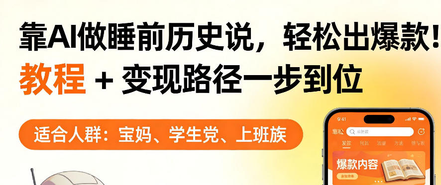 靠AI做睡前历史解说，轻松出爆款！教程+变现路径一步到位，单个视频收益1K+【揭秘】-weichuangqy