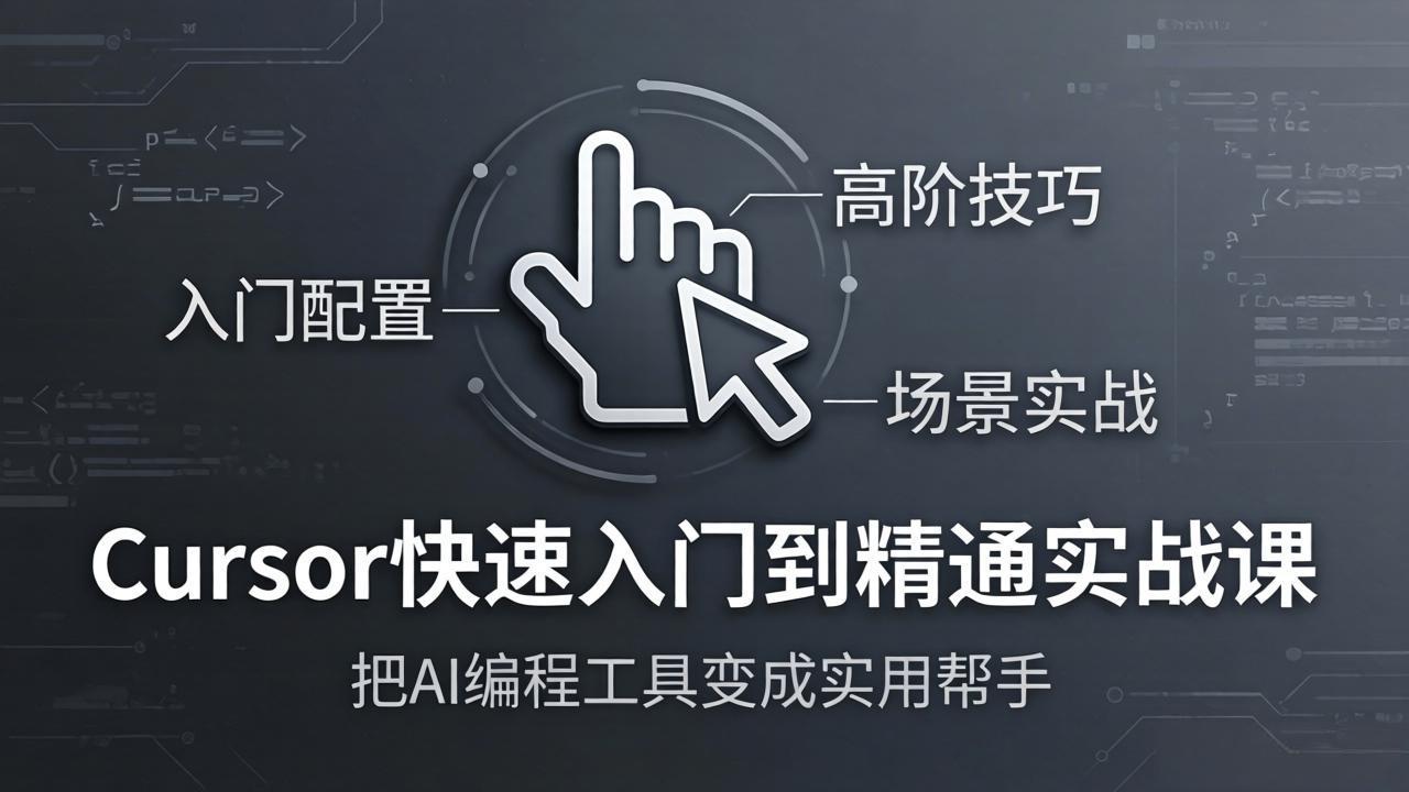 Cursor快速入门到精通实战课：入门配置+高阶技巧+场景实战，把AI编程工具变成实用帮手-weichuangqy