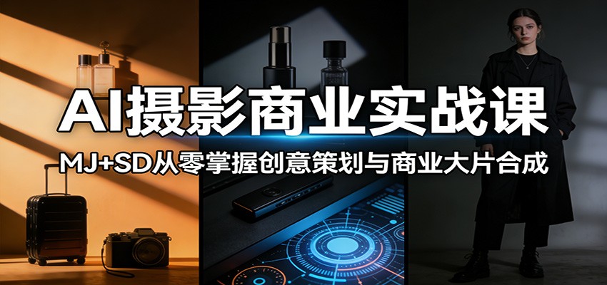 AI摄影商业实战课：MJ+SD从零掌握创意策划与商业大片合成-weichuangqy