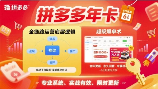 拼多多年卡，拼多多全链路运营底层逻辑，超级爆单术【更新26年3月29日】-weichuangqy