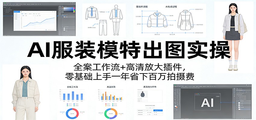 AI服装模特出图实操：全案工作流+ 高清放大插件，零基础上手一年省下百万拍摄费-weichuangqy