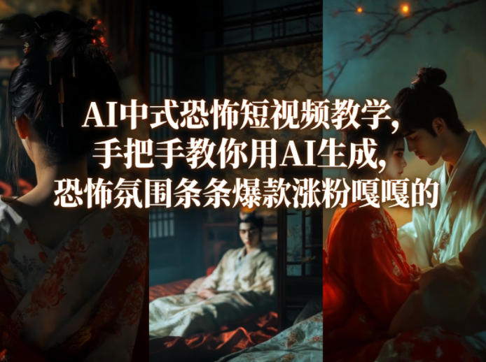 AI中式恐怖短视频教学，手把手教你用AI生成，恐怖氛围条条爆款涨粉嘎嘎的-weichuangqy