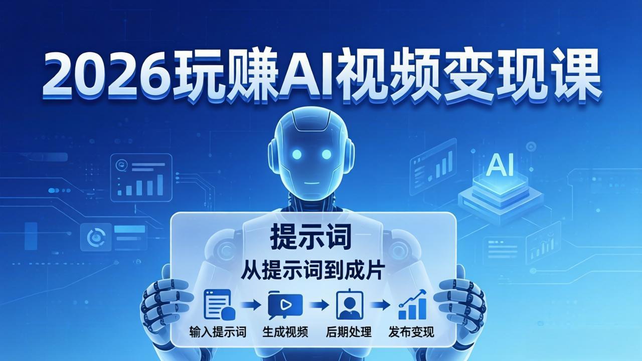 2026玩赚AI视频变现课：掌握 AI 视频全流程技能，从提示词到成片高效产出-weichuangqy