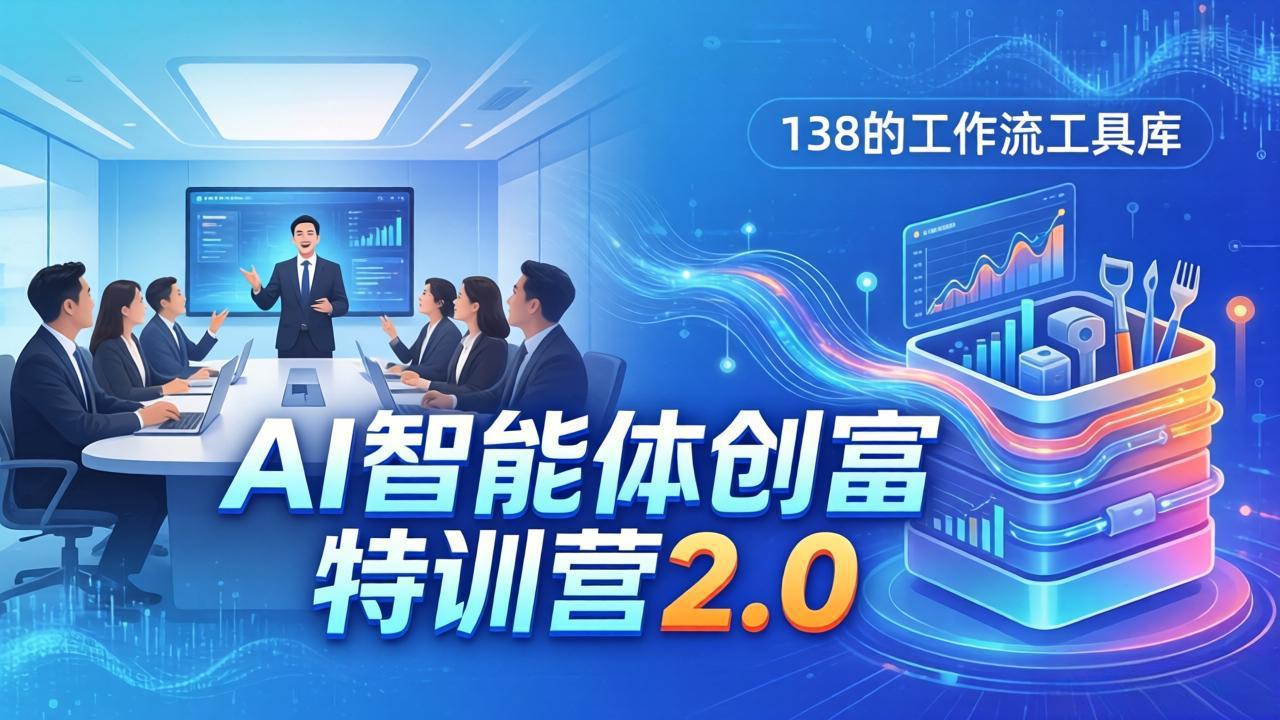 AI智能体创富训练营2.0：3天闭门直播+视频课+工具库，从0到1搭建智能体附138个工作流-weichuangqy