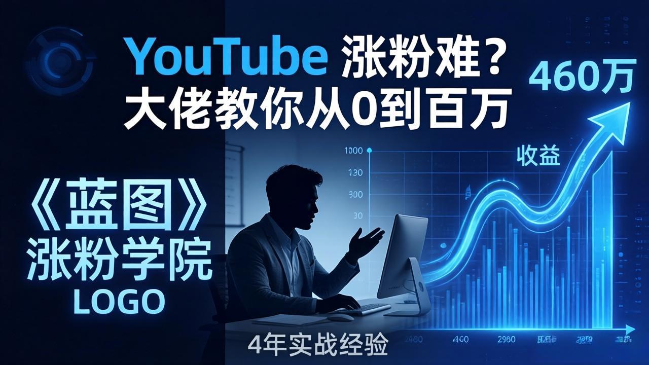 YouTube 涨粉难？《蓝图涨粉学院》：4 年赚 460 万的大佬教策略，从0到百万有路径！-weichuangqy