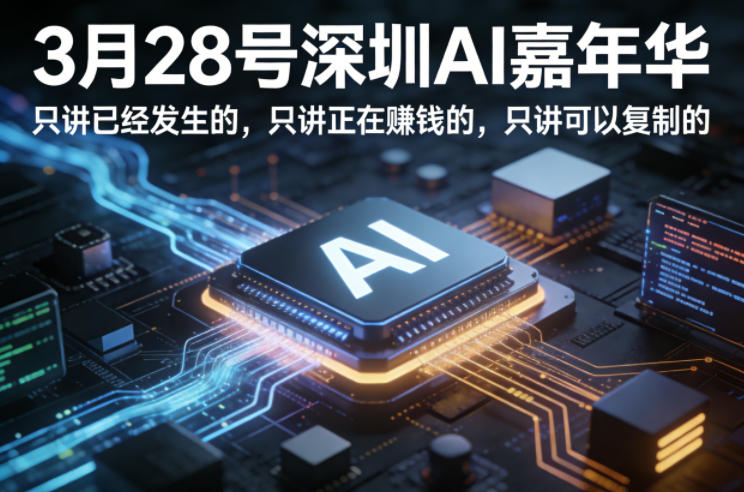 3月28号深圳AI嘉年华，只讲已经发生的，只讲正在賺钱的，只讲可以复制的-weichuangqy