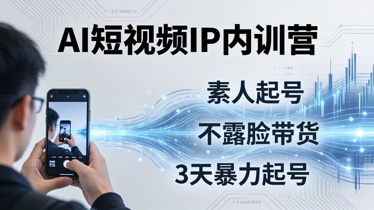 2026AI短视频IP内训营：从素人起号到不露脸带货，3天暴力起号全流程拆解-weichuangqy