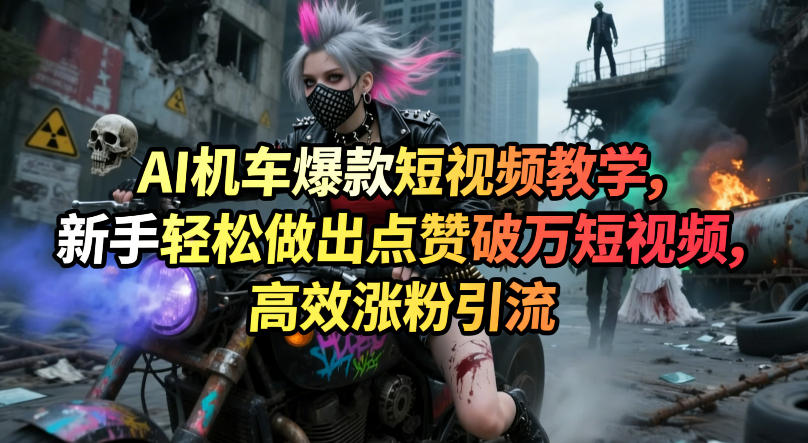 AI机车爆款短视频教学，新手轻松做出点赞破万短视频，高效涨粉引流-weichuangqy