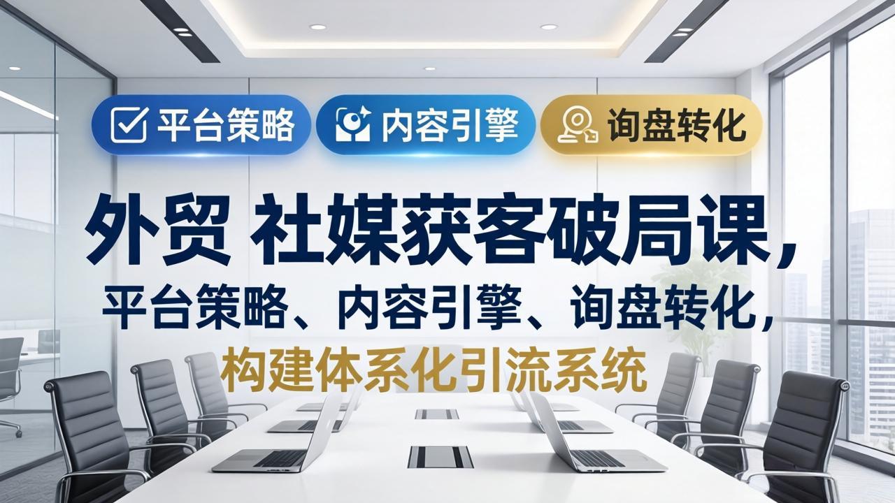 外贸 社媒获客破局课，平台策略、内容引擎、询盘转化，构建体系化引流系统(更新26年3月-weichuangqy