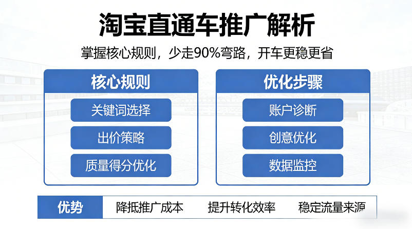 淘宝直通车推广解析，掌握核心规则，少走90%弯路，开车更稳更省-weichuangqy