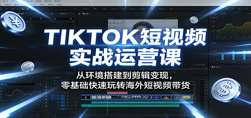 TIKTOK短视频实战运营课：从环境搭建到剪辑变现，零基础快速玩转海外短视频带货-weichuangqy