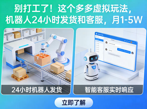 别打工了！这个多多虚拟玩法，机器人24小时发货和客服，月1-5W【揭秘】-weichuangqy