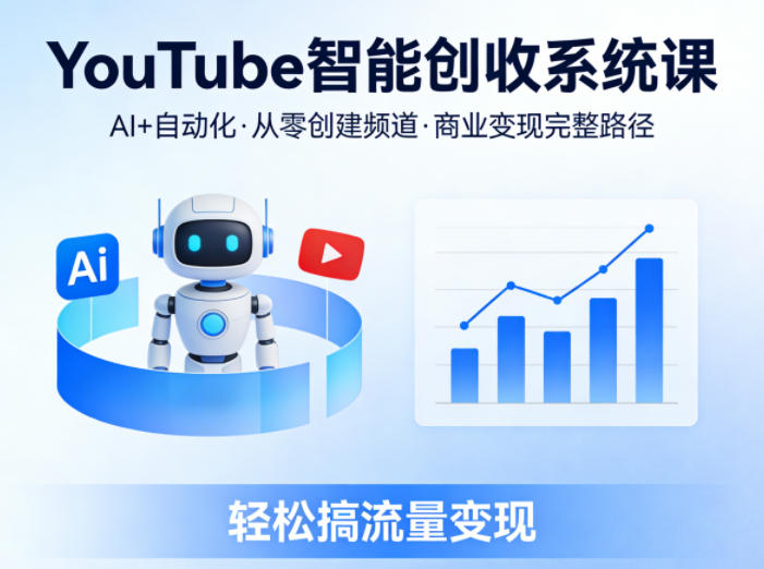 YouTube智能创收系统课，AI+自动化，从零创建YouTube频道并实现商业变现的完整路径，轻松搞流量变现-weichuangqy