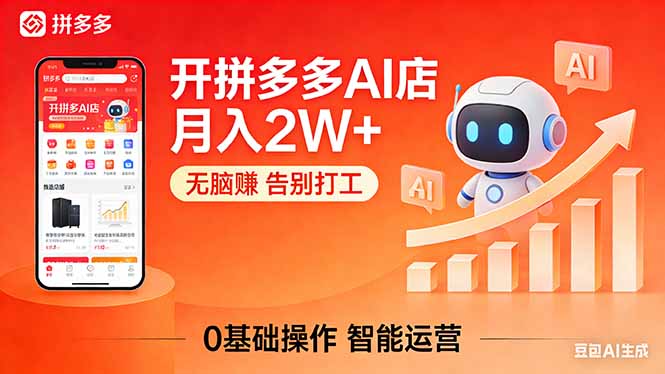 开一家拼多多AI店，月入2W+，无脑赚，告别打工，附SOP手册-weichuangqy