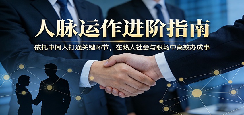 付费文章：人脉运作进阶指南，依托中间人打通关键环节，在熟人社会与职场中高效办成事-weichuangqy