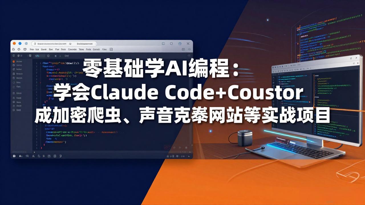零基础学AI编程：学会Claude Code+Cursor完成加密爬虫、声音克隆网站等实战项目-weichuangqy