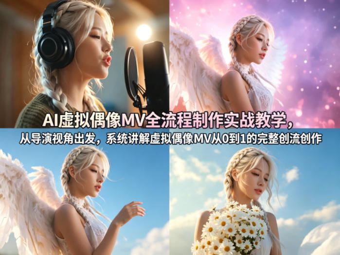 AI虚拟偶像MV全流程制作实战教学，从导演视角出发，系统讲解虚拟偶像MV从0到1的完整创作流程-weichuangqy