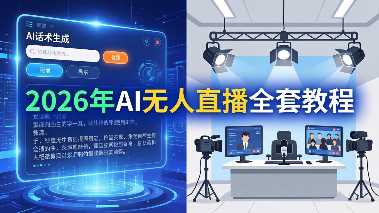 2026年AI无人直播全套教程：OBS安装+软件配置+直播间搭建+话术生成+一键开播实操-weichuangqy