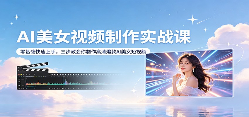 AI美女视频制作实战课：零基础快速上手，三步教会你制作高清爆款AI美女短视频-weichuangqy