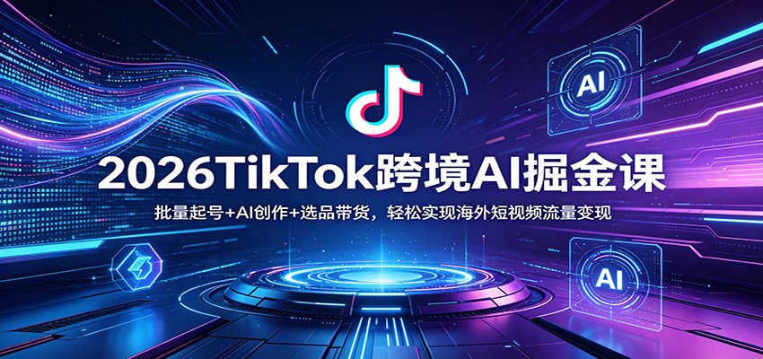 2026TikTok跨境AI掘金课：批量起号+AI创作+选品带货，轻松实现海外短视频流量变现-weichuangqy