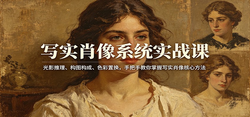 写实肖像系统实战课：光影推理、构图构成、色彩置换，手把手教你掌握写实肖像核心方法-weichuangqy