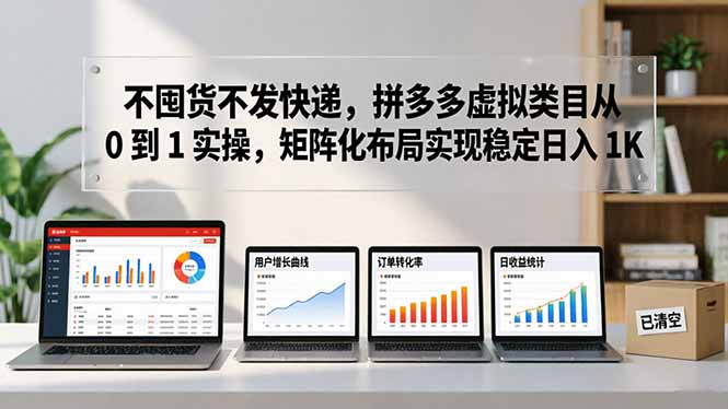 不囤货不发快递，拼多多虚拟类目从 0 到 1 实操，矩阵化布局实现稳定日入 1K-weichuangqy