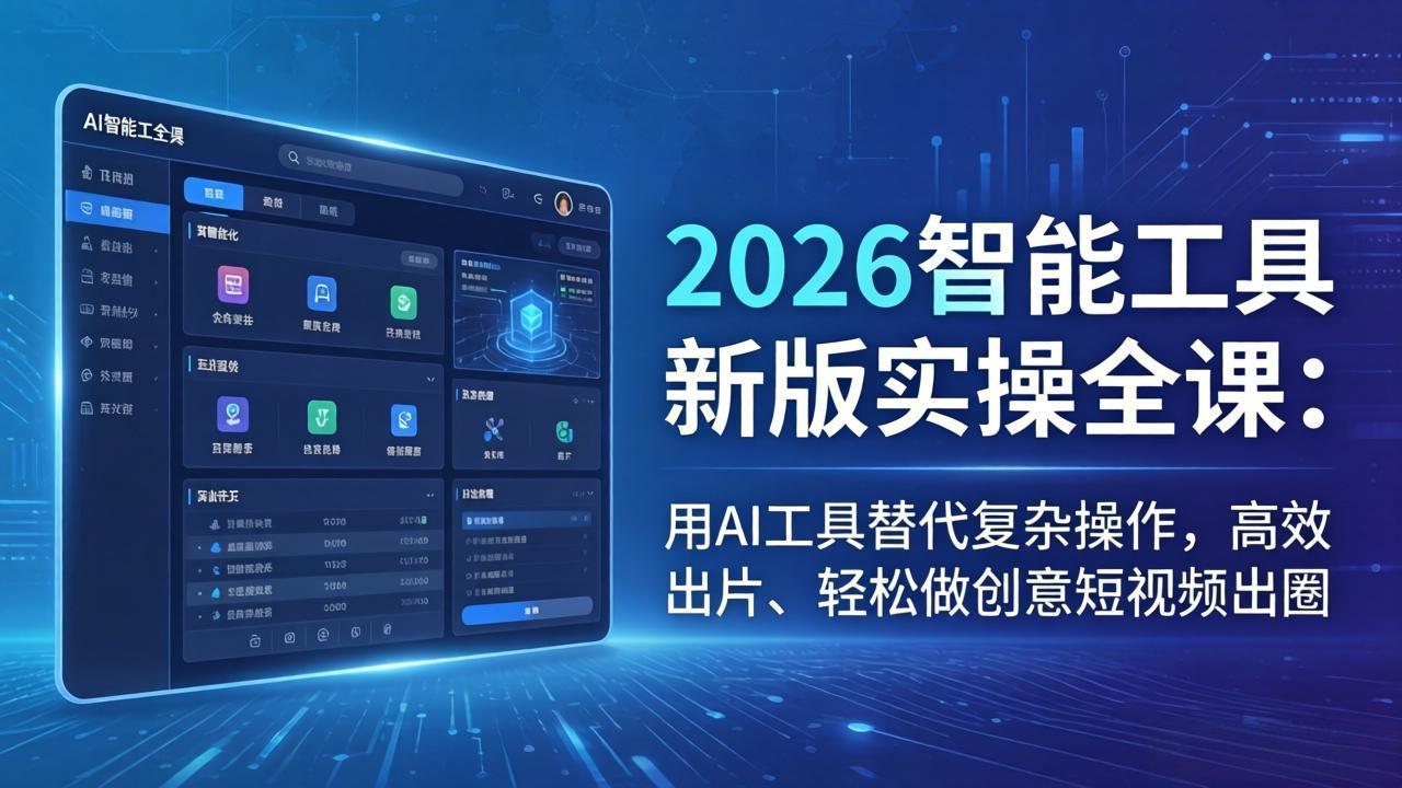 2026智能工具新版实操全课：用AI工具替代复杂操作，高效出片、轻松做创意短视频出圈-weichuangqy