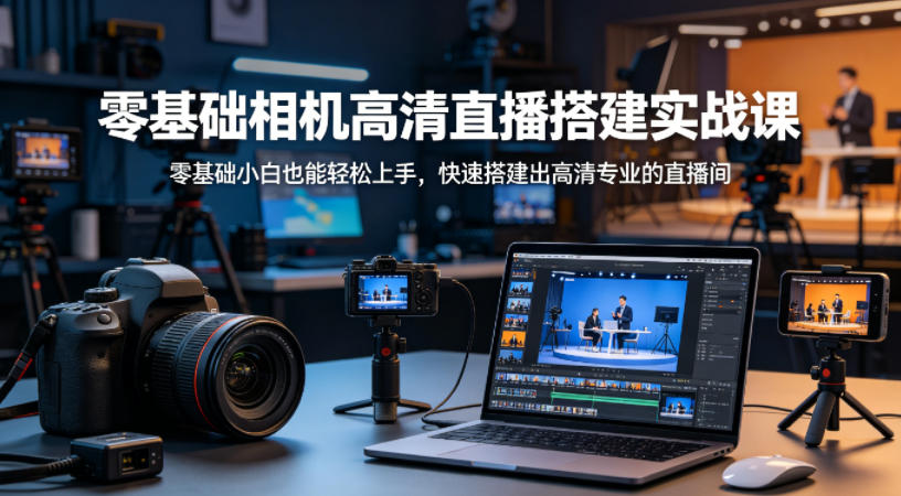 零基础相机高清直播间搭建实战课，小白也能轻松上手，快速搭建出高清专业的直播间-weichuangqy