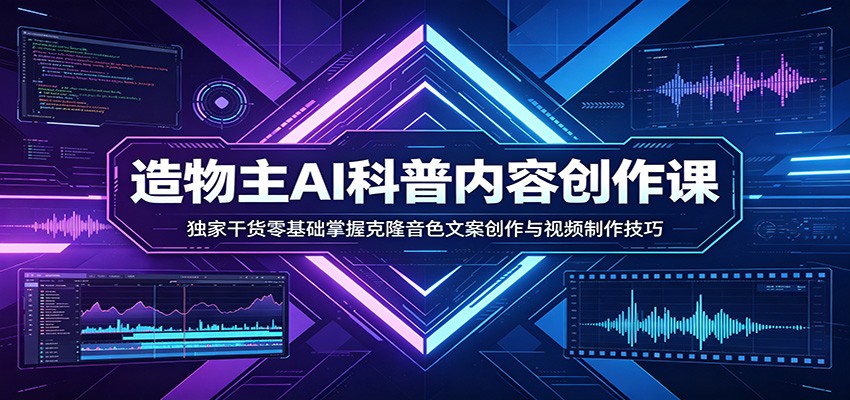 AI科普内容创作课：独家干货零基础掌握克隆音色文案创作与视频制作技巧-weichuangqy