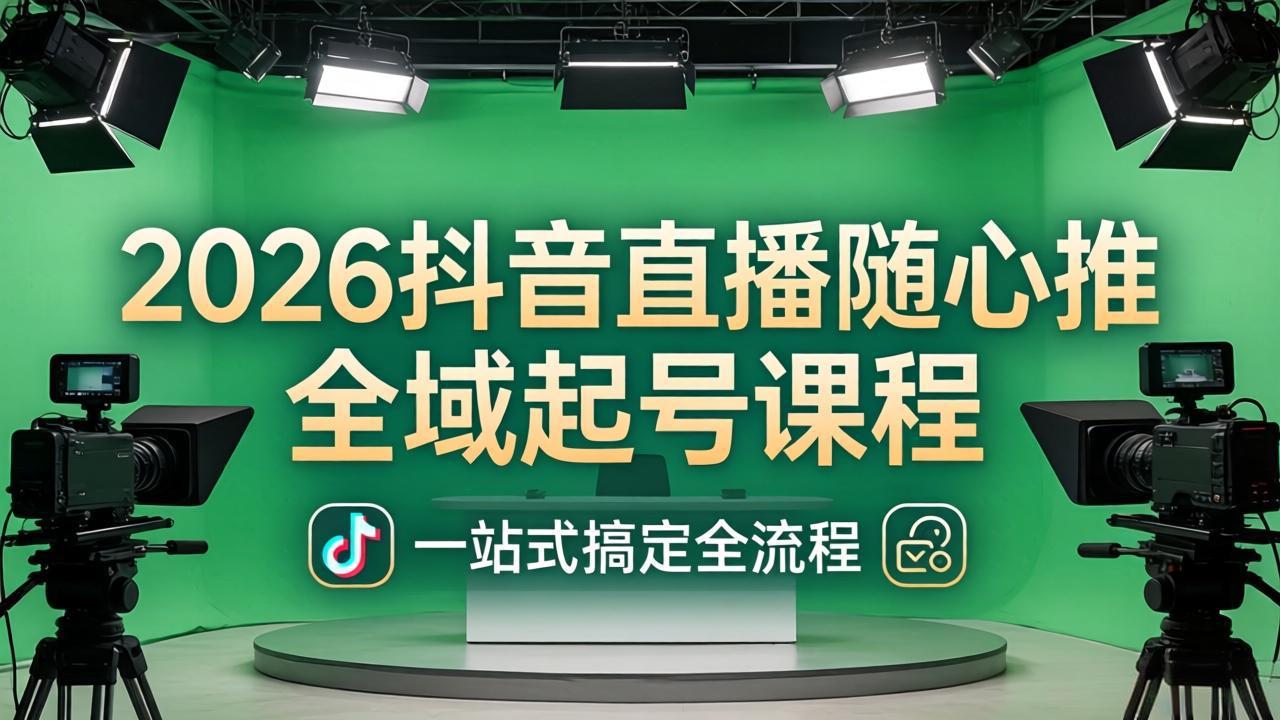 2026抖音直播随心推全域起号课程：一站式搞定直播起号、稳号、放量全流程(更新4月-weichuangqy