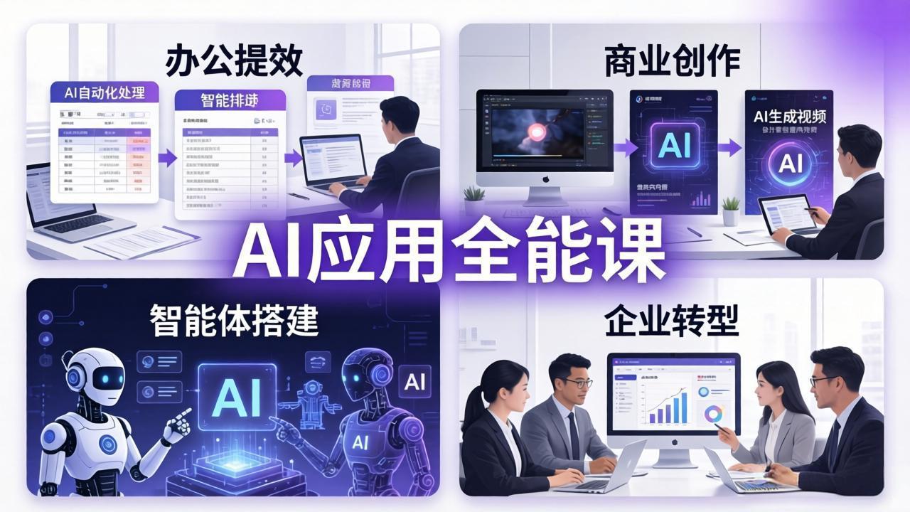 AIGC 应用师全能课-更新：办公提效、商业创作、智能体搭建、企业转型，一站式学会AI应用-weichuangqy