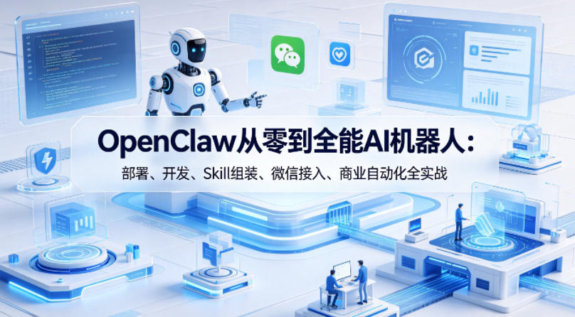 OpenClaw从零到全能AI机器人：部署、开发、Skill组装、微信接入、商业自动化全实战-weichuangqy