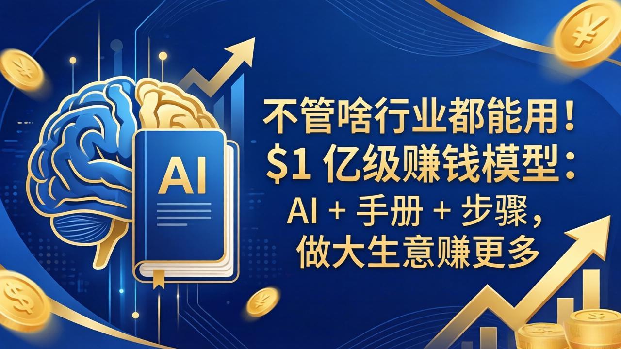 不管啥行业都能用！$1 亿级赚钱模型：AI + 手册 + 步骤，做大生意赚更多-weichuangqy