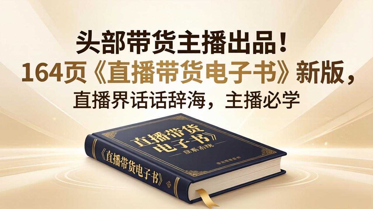 头部带货主播出品！164页《直播带货电子书》新版，直播界话术辞海，主播必学-weichuangqy