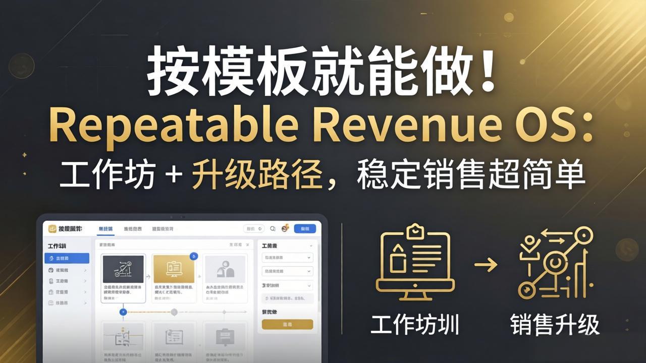 按模板就能做！Repeatable Revenue OS：工作坊 + 升级路径，稳定销售超简单-weichuangqy