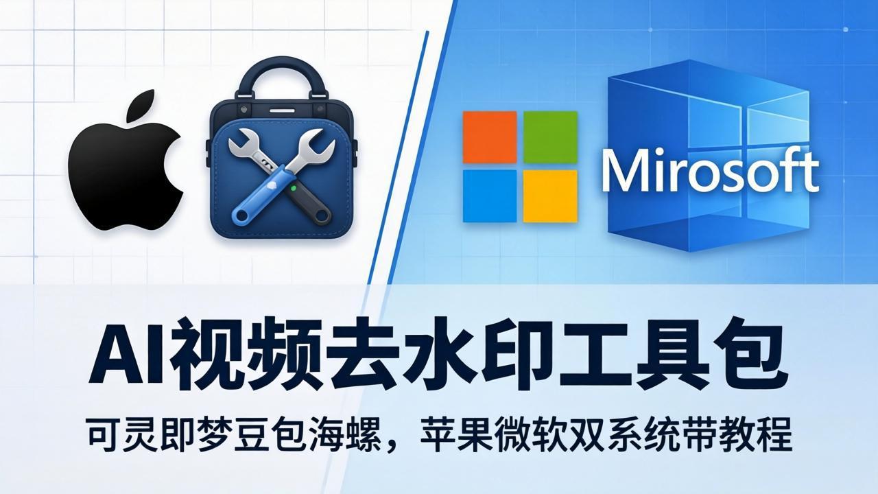 AI视频去水印工具包：可灵即梦豆包海螺，苹果微软双系统带教程-weichuangqy