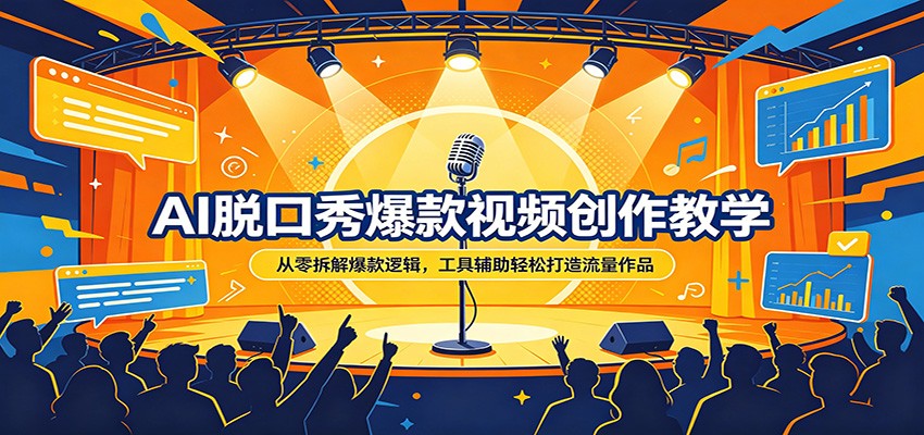 AI脱口秀爆款视频创作教学：从零拆解爆款逻辑，工具辅助轻松打造流量作品-weichuangqy
